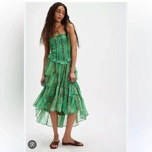 Free People Alejandra Midi Dress Womens M Floral Whimsical Fairy Garden
